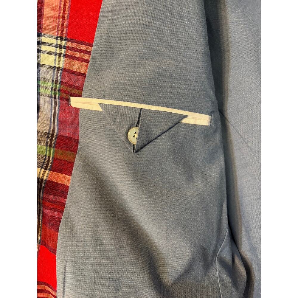NWT IZOD Plaid Linen Blend Sport Coat Blazer 42S Preppy Derby Golfcore - Picture 7 of 14